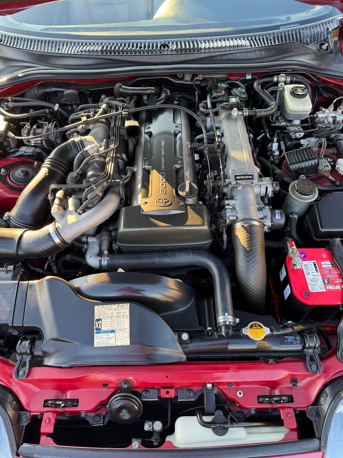 Red 1994 Toyota Supra Hatchback with Tan interior