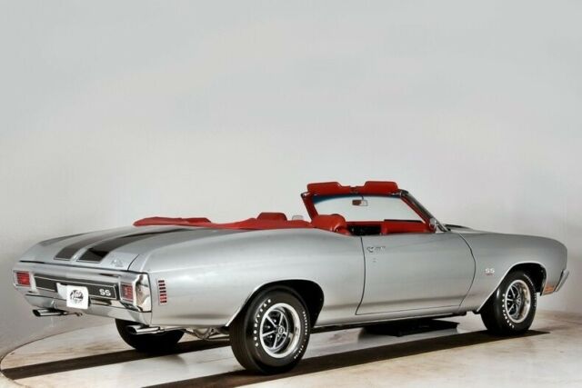 Silver 1970 Chevrolet Chevelle Convertible with Red interior