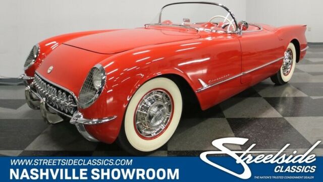 Red 1954 Chevrolet Corvette Convertible with Red interior