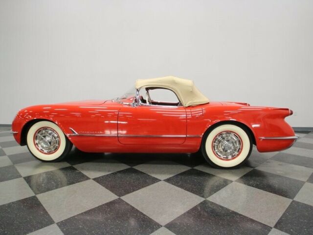 Red 1954 Chevrolet Corvette Convertible with Red interior