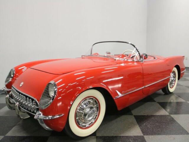 Red 1954 Chevrolet Corvette Convertible with Red interior