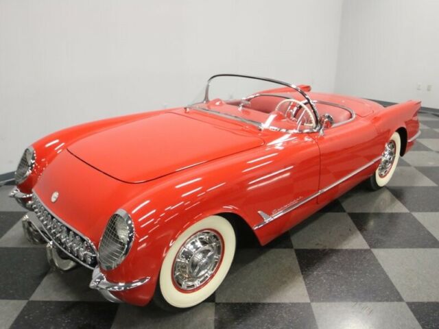 Red 1954 Chevrolet Corvette Convertible with Red interior