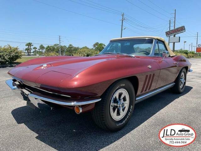 Maroon 1965 Chevrolet Corvette Convertible with Tan interior