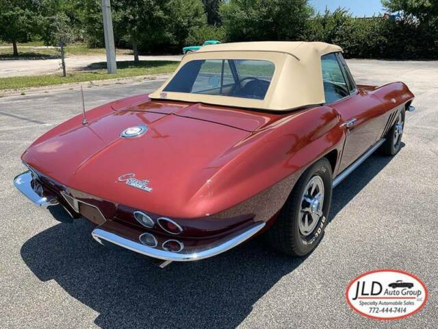 Maroon 1965 Chevrolet Corvette Convertible with Tan interior