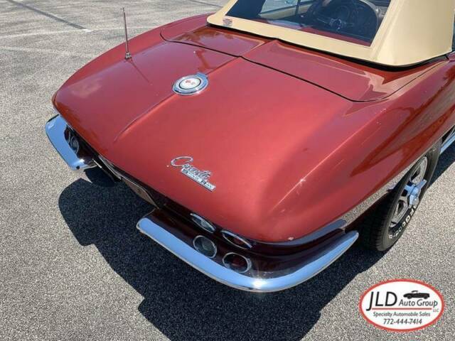 Maroon 1965 Chevrolet Corvette Convertible with Tan interior