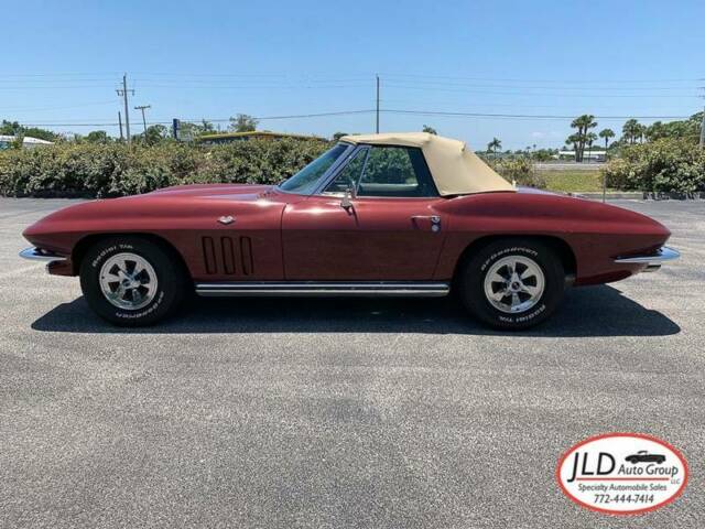 Maroon 1965 Chevrolet Corvette Convertible with Tan interior