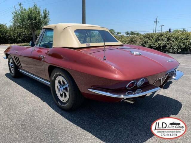 Maroon 1965 Chevrolet Corvette Convertible with Tan interior