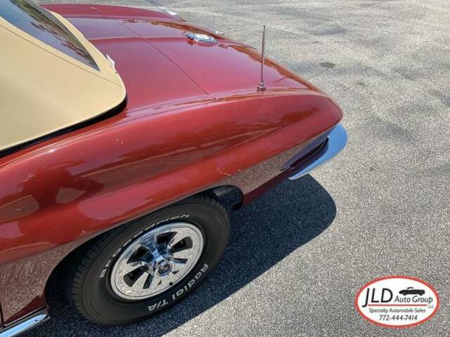 Maroon 1965 Chevrolet Corvette Convertible with Tan interior