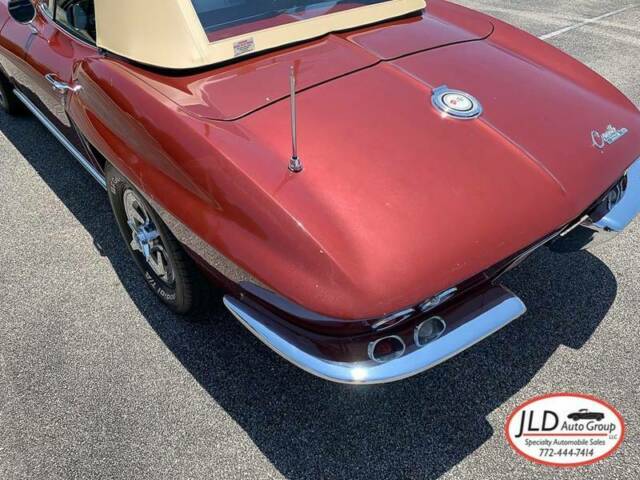 Maroon 1965 Chevrolet Corvette Convertible with Tan interior