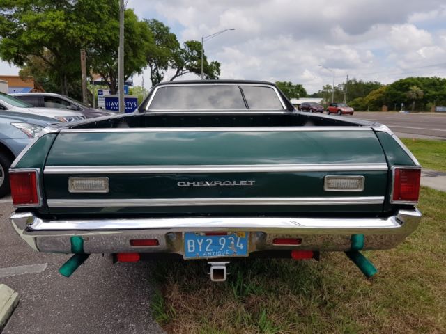 Green 1972 Chevrolet El Camino Coupe with Black interior
