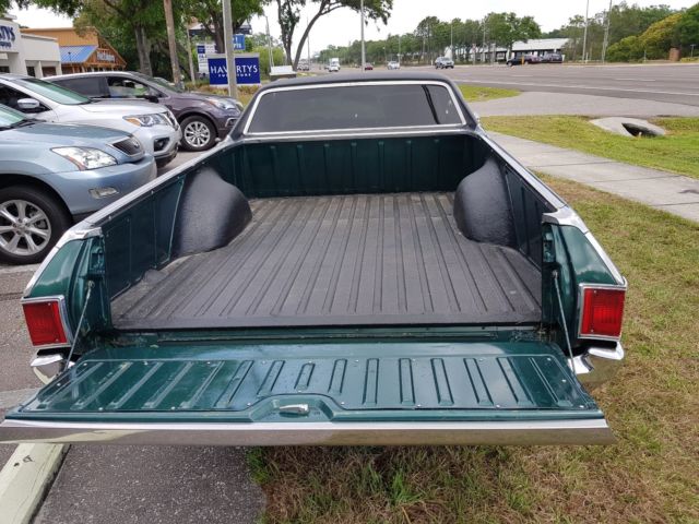 Green 1972 Chevrolet El Camino Coupe with Black interior