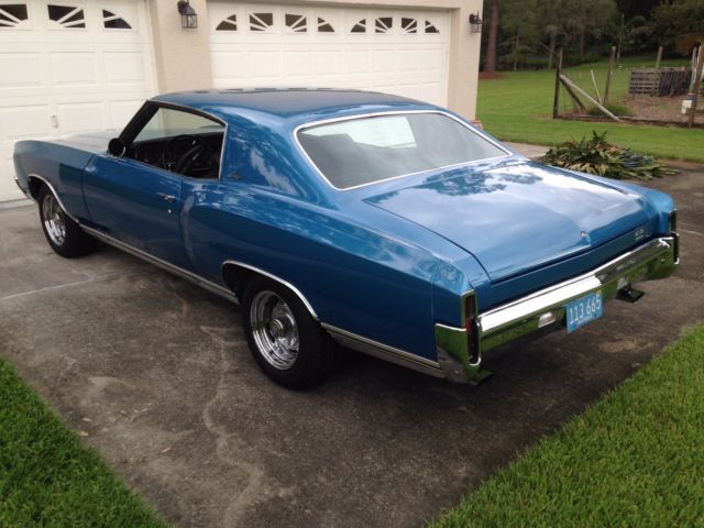 Blue 1972 Chevrolet Monte Carlo Coupe with Black interior