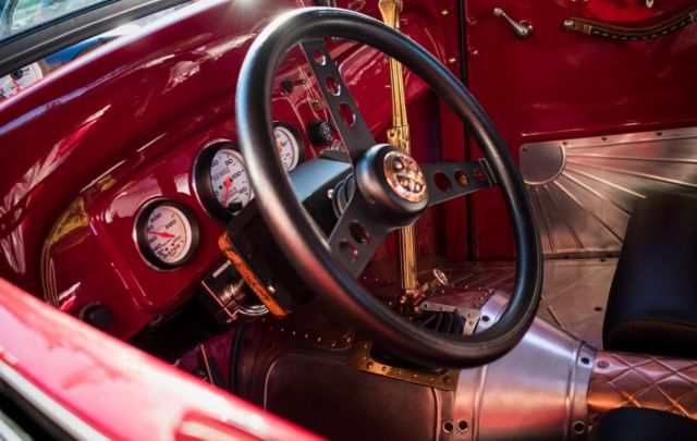 Black/Blackberry 1937 Chevrolet Other Pickups standard chopped pickup with Red interior