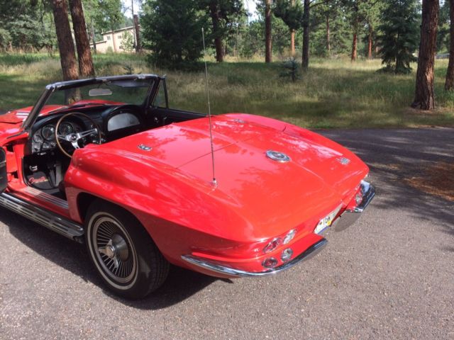 Red 1966 Chevrolet Corvette Convertible with Black interior
