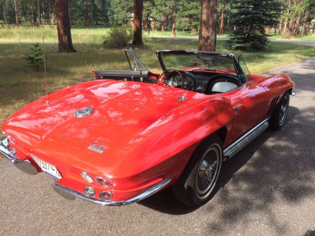 Red 1966 Chevrolet Corvette Convertible with Black interior