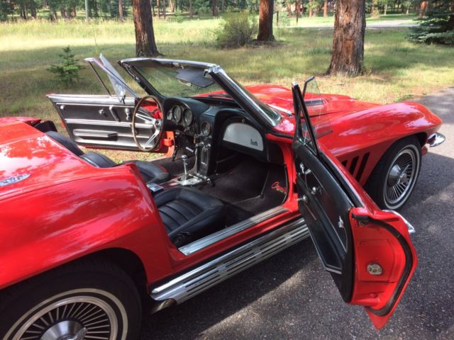 Red 1966 Chevrolet Corvette Convertible with Black interior