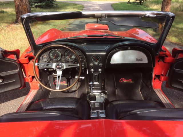 Red 1966 Chevrolet Corvette Convertible with Black interior