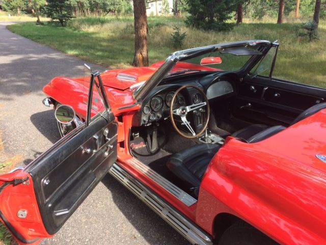 Red 1966 Chevrolet Corvette Convertible with Black interior