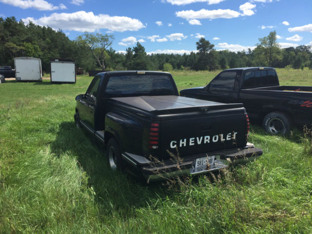 Black 1990 Chevrolet C/K Pickup 1500 with Red interior