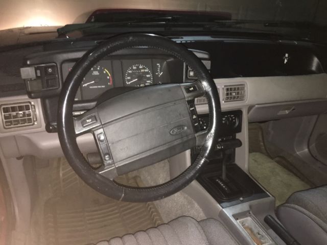 Red 1990 Ford Mustang Coupe with Gray interior