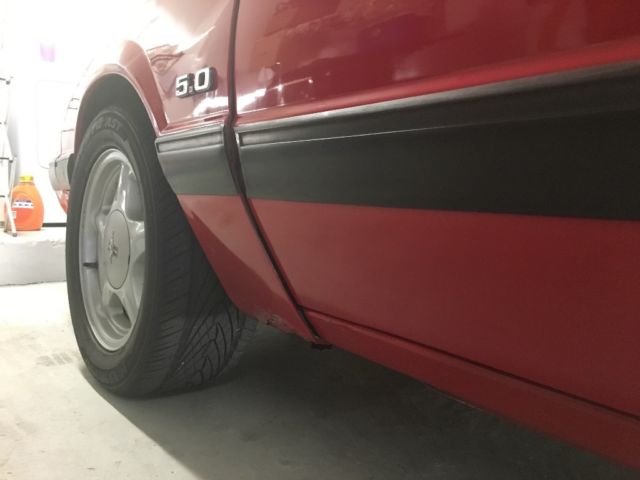 Red 1990 Ford Mustang Coupe with Gray interior