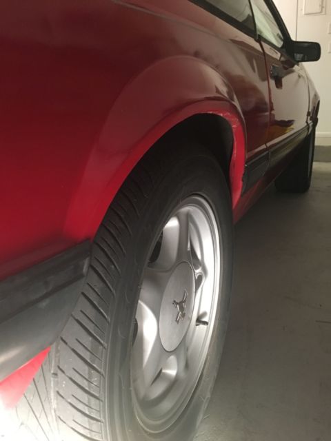 Red 1990 Ford Mustang Coupe with Gray interior