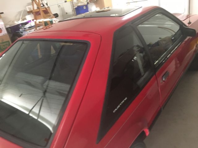 Red 1990 Ford Mustang Coupe with Gray interior