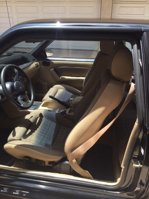 Black 1989 Ford Mustang with Tan interior