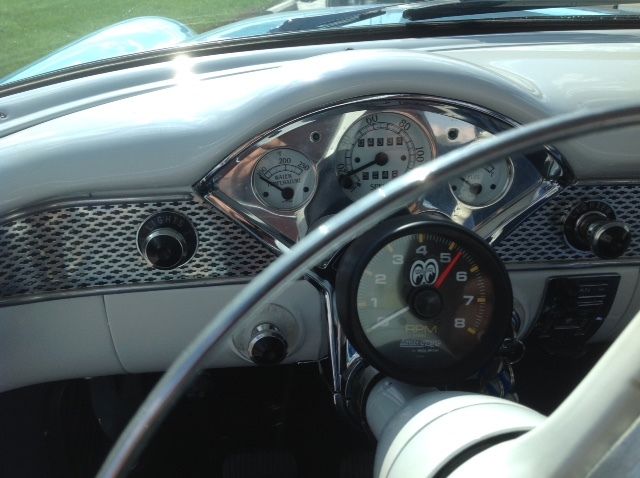 Blue and White 1955 Chevrolet Bel Air/150/210 Coupe with Blue interior