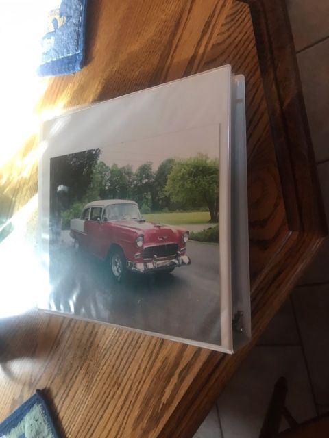 Red / white 1955 Chevrolet Bel Air/150/210 Sedan with Red interior