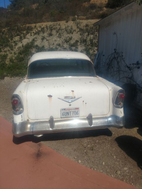 Black and White 1956 Chevrolet Bel Air/150/210 with Black interior