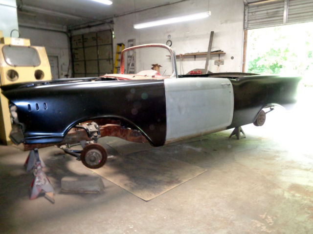 Black 1957 Chevrolet Bel Air/150/210 with Black interior