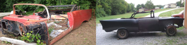 Black 1957 Chevrolet Bel Air/150/210 with Black interior