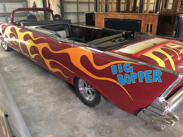 Red 1957 Chevrolet Bel Air/150/210 Convertible with Black / White interior