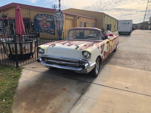 Red 1957 Chevrolet Bel Air/150/210 Convertible with Black / White interior