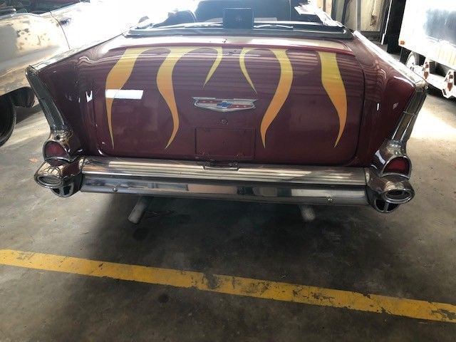 Red 1957 Chevrolet Bel Air/150/210 Convertible with Black / White interior