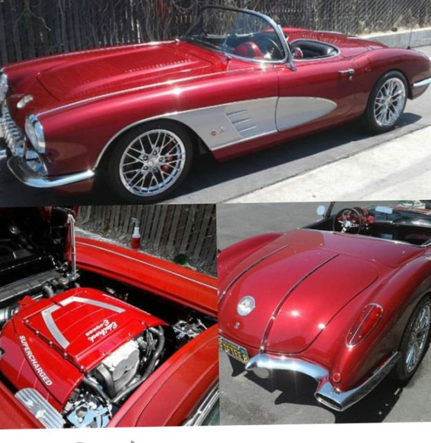 Red 1958 Chevrolet Corvette Convertible with Black interior