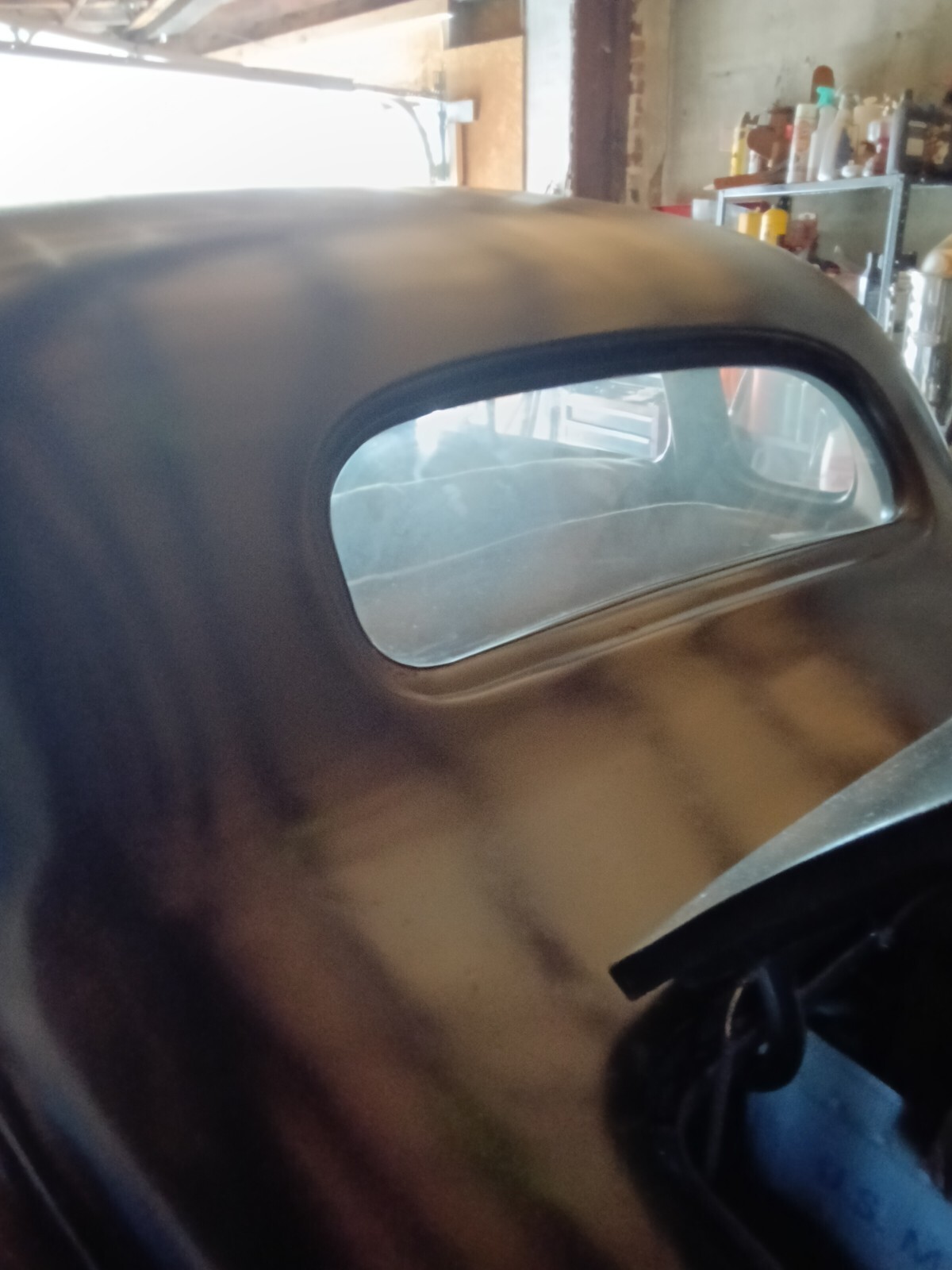 Black 1938 Plymouth 100 Coupe with Tan interior