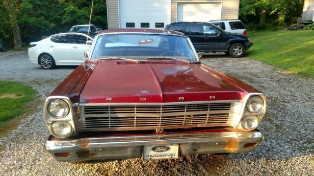 Maroon 1966 Ford Fairlane 2 door