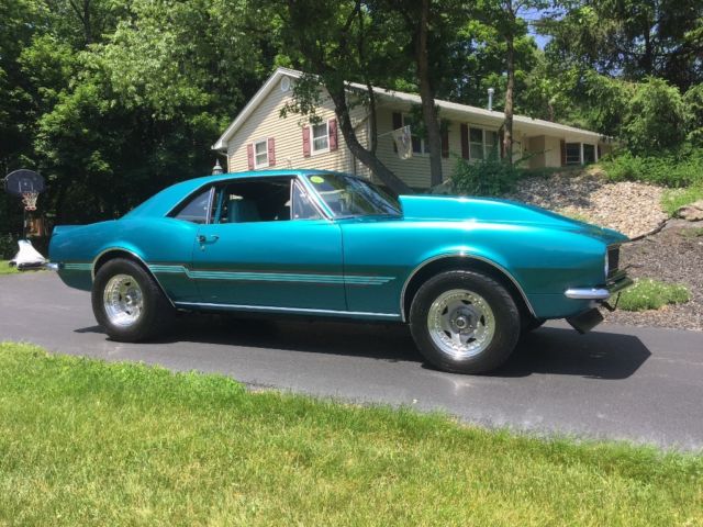 Turquoise 1967 Chevrolet Camaro Coupe with Black/turquoise interior