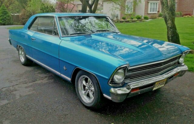 Blue 1967 Chevrolet Nova Coupe with Black interior