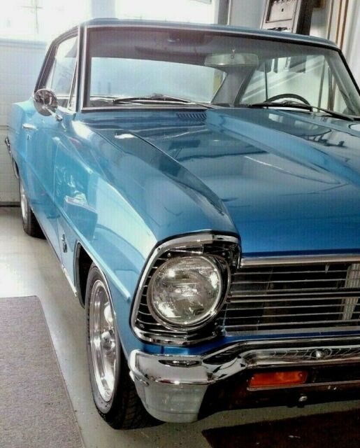 Blue 1967 Chevrolet Nova Coupe with Black interior
