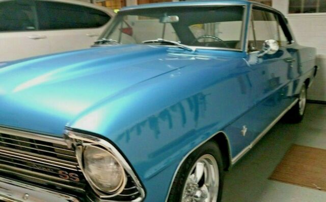 Blue 1967 Chevrolet Nova Coupe with Black interior