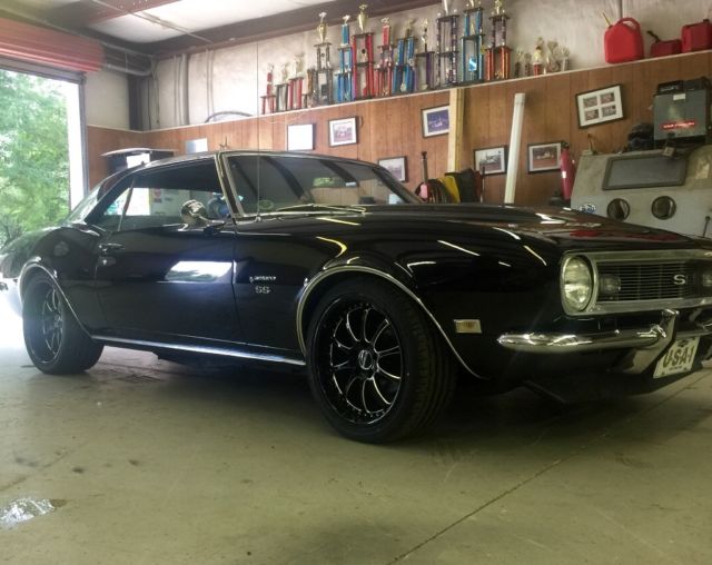 Black 1968 Chevrolet Camaro Coupe with Black interior