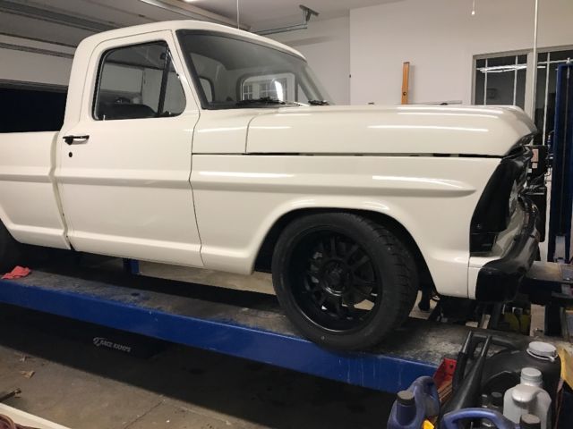 Cream White 1968 Ford F-100 Short Bed with Black interior