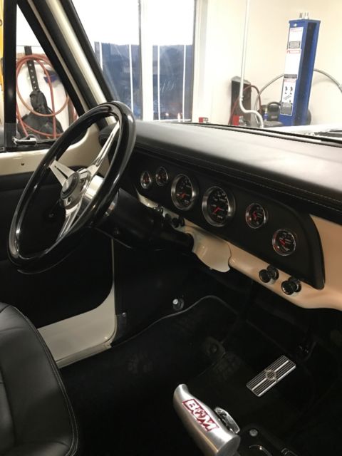 Cream White 1968 Ford F-100 Short Bed with Black interior