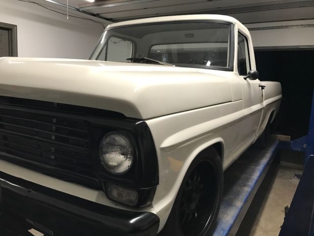 Cream White 1968 Ford F-100 Short Bed with Black interior
