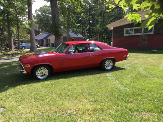 Red 1970 Chevrolet Nova Coupe with Gray interior