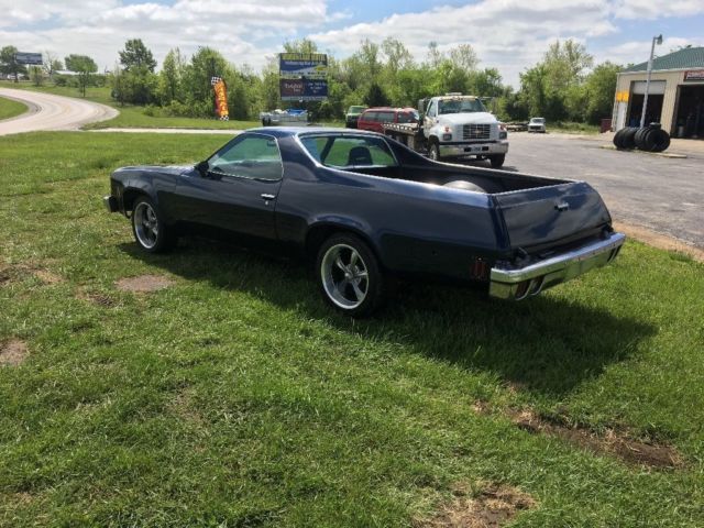 Blue 1974 Chevrolet El Camino Coupe with Black interior