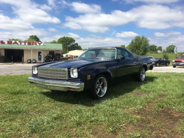 Blue 1974 Chevrolet El Camino Coupe with Black interior